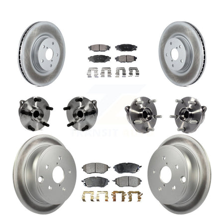 Front Rear Hub Bearing Coated Disc Brake Rotor And Ceramic Pads Kit (10Pc) For Subaru WRX KBB-127625