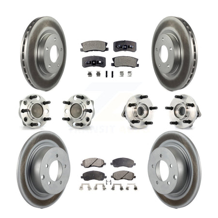 Front Rear Hub Bearing Coat Brake Rotor Pad Kit (10Pc) For Dodge Avenger Chrysler Sebring KBB-127627