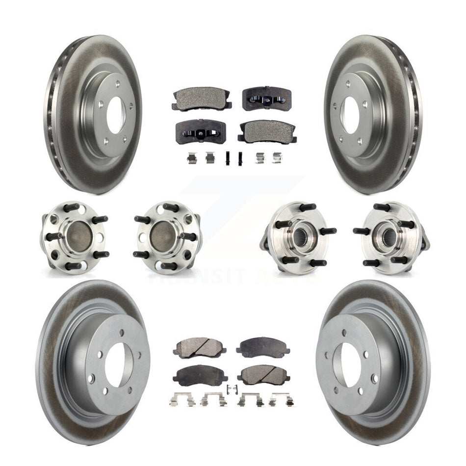 Front Rear Hub Bearing Coat Brake Rotor Pad Kit (10Pc) For Dodge Avenger Chrysler Sebring KBB-127627