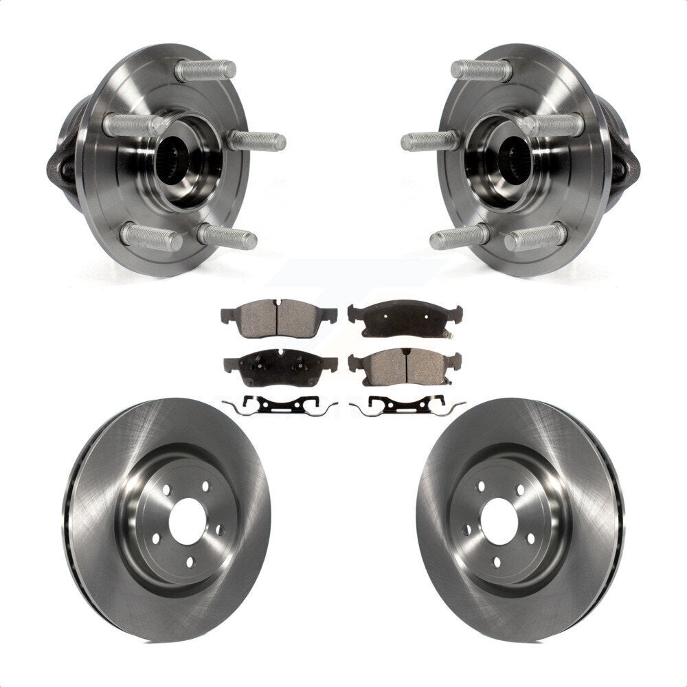 Front Hub Bearing Brake Rotor & Pad Kit For Dodge Durango With 380mm Diameter KBB-127633