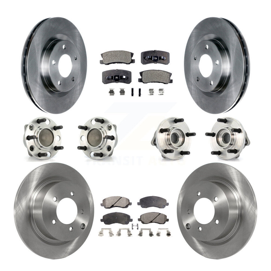 Front Rear Hub Bearing Disc Brake Rotor Pad Kit (10Pc) For Dodge Avenger Chrysler Sebring KBB-127641