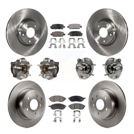 Front Rear Hub Bearing Disc Brake Rotor And Pad Kit (10Pc) For 2006-2007 INFINITI M35 RWD KBB-127644