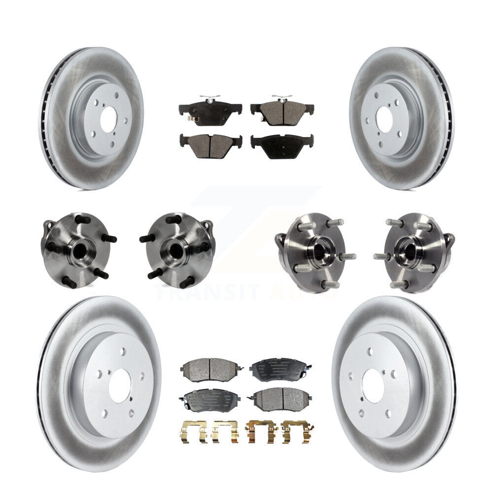 Front Rear Hub Bearing Assembly Coated Disc Brake Rotor And Pad Kit (10Pc) For Subaru WRX KBB-127647