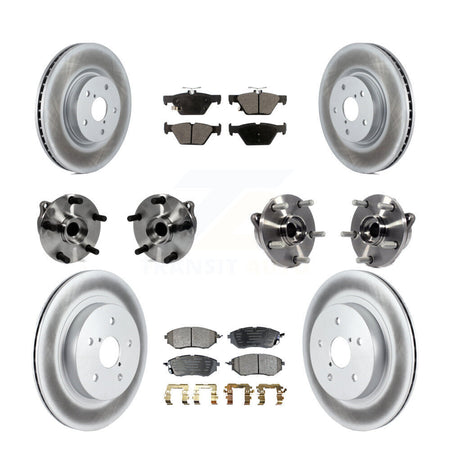 Front Rear Hub Bearing Assembly Coated Disc Brake Rotor And Pad Kit (10Pc) For Subaru WRX KBB-127647