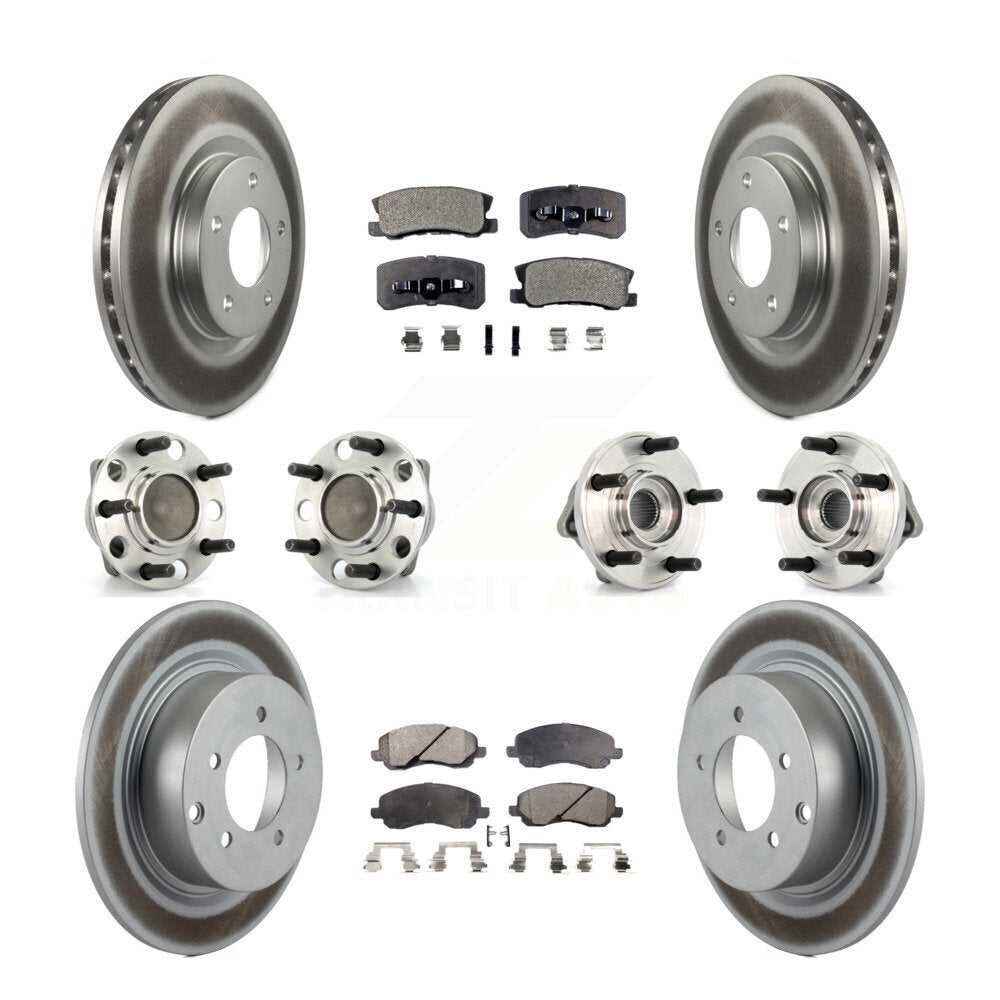 Front Rear Hub Bearing Coat Brake Rotor Pad Kit (10Pc) For Dodge Avenger Chrysler Sebring KBB-127648