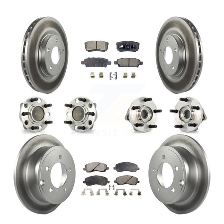 Front Rear Hub Bearing Coat Brake Rotor Pad Kit (10Pc) For Dodge Avenger Caliber Chrysler KBB-127649
