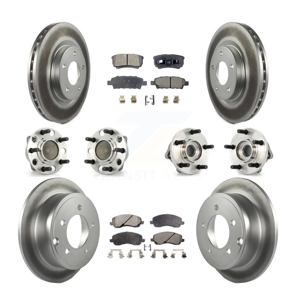 Front Rear Hub Bearing Coat Brake Rotor Pad Kit (10Pc) For Dodge Avenger Caliber Chrysler KBB-127649
