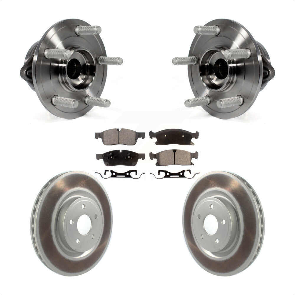 Front Hub Bearing Assembly Coated Disc Brake Rotors And Pads Kit For Dodge Durango KBB-127656
