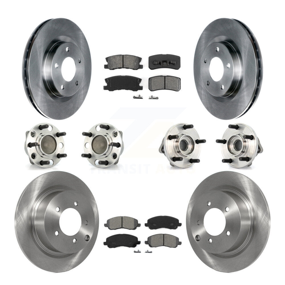 Front Rear Hub Bearing Disc Brake Rotor Pad Kit (10Pc) For Dodge Avenger Chrysler Sebring KBB-127668