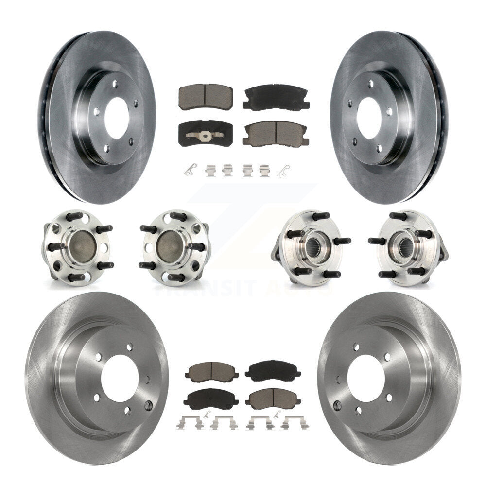 Front Rear Hub Bearing Disc Brake Rotor Pad Kit (10Pc) For Dodge Avenger Chrysler Sebring KBB-127679