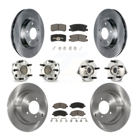 Front Rear Hub Bearing Disc Brake Rotor Pad Kit (10Pc) For Dodge Avenger Chrysler Sebring KBB-127679