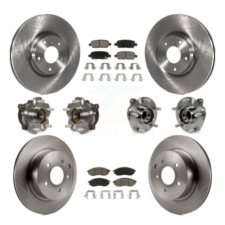 Front Rear Hub Bearing Disc Brake Rotor And Pad Kit (10Pc) For 2006-2007 INFINITI M35 RWD KBB-127682
