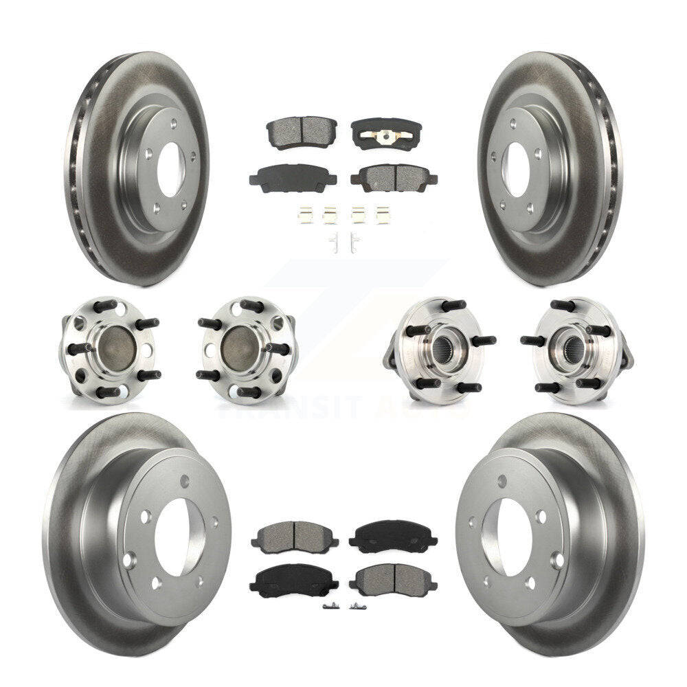 Front Rear Hub Bearing Coat Brake Rotor Pad Kit (10Pc) For Dodge Avenger Caliber Chrysler KBB-127689