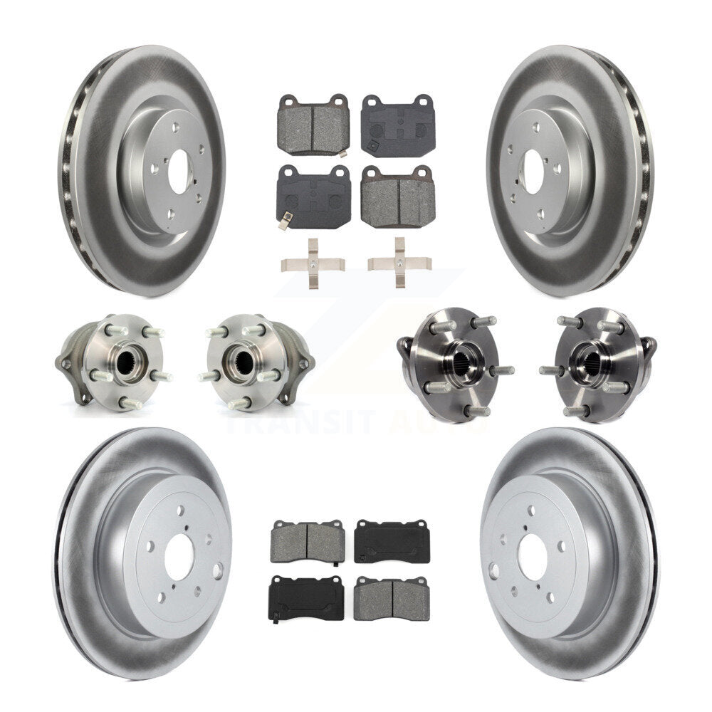 Front Rear Hub Bearing Coated Disc Brake Rotor Pads Kit (10Pc) For Subaru Impreza WRX STI KBB-127693