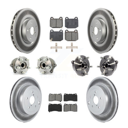 Front Rear Hub Bearing Coated Disc Brake Rotor Pads Kit (10Pc) For Subaru Impreza WRX STI KBB-127693