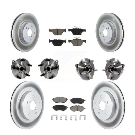 Front Rear Hub Bearing Coated Disc Brake Rotor And Ceramic Pads Kit (10Pc) For Subaru WRX KBB-127703