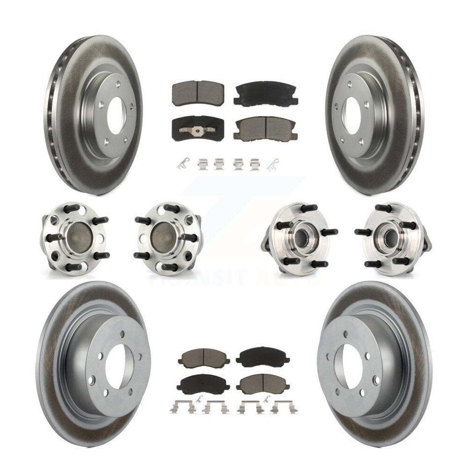 Front Rear Hub Bearing Coat Brake Rotor Pad Kit (10Pc) For Dodge Avenger Chrysler Sebring KBB-127704