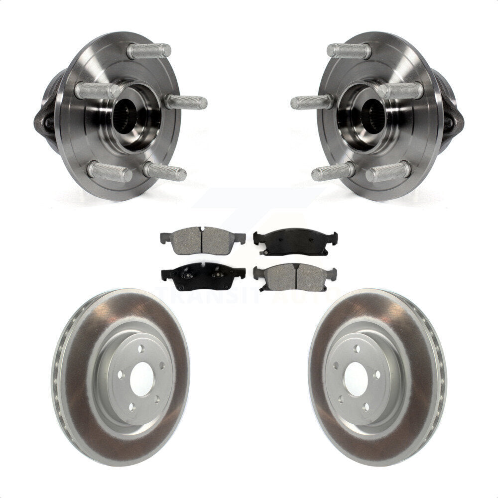 Front Hub Bearing Assembly Coated Disc Brake Rotors And Pads Kit For Dodge Durango KBB-127707