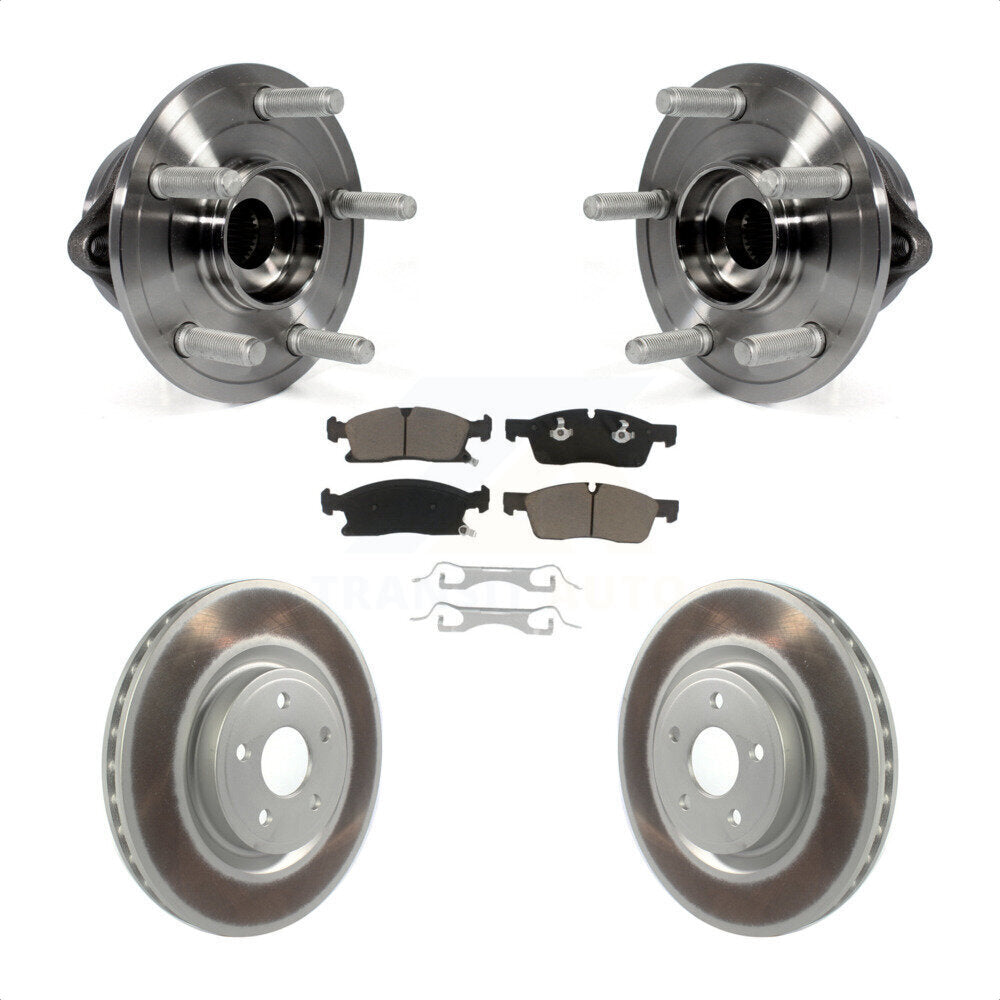 Front Hub Bearing Assembly Coated Disc Brake Rotor And Ceramic Pads Kit For Dodge Durango KBB-127711