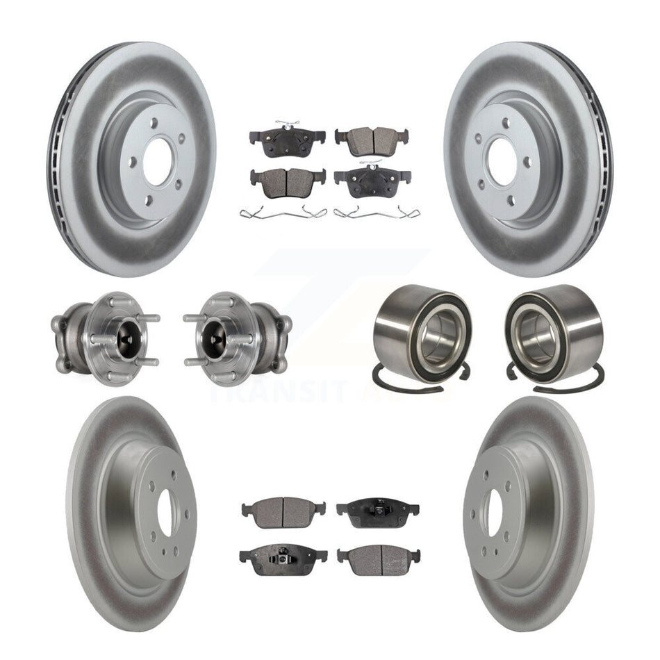 Front Rear Hub Bearing Coated Disc Brake Rotor Pad Kit (10Pc) For Ford Escape Lincoln MKC KBB-127718