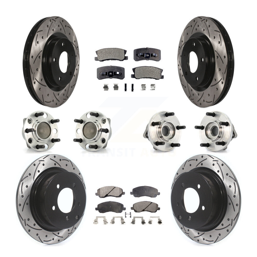 Front Rear Hub Bearing Coat Brake Rotor Pad Kit (10Pc) For Dodge Avenger Chrysler Sebring KBB-127730