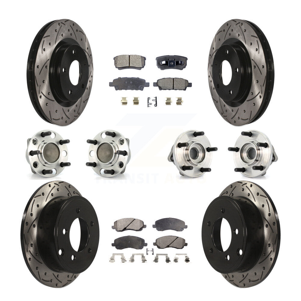 Front Rear Hub Bearing Coat Brake Rotor Pad Kit (10Pc) For Dodge Avenger Caliber Chrysler KBB-127731