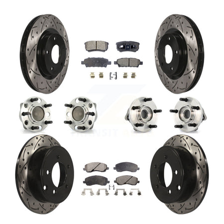 Front Rear Hub Bearing Coat Brake Rotor Pad Kit (10Pc) For Dodge Avenger Caliber Chrysler KBB-127731