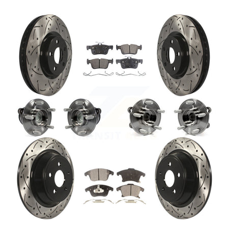 Front Rear Bearing Coat Brake Rotor Pads Kit (10Pc) For 2019-2020 Ford SSV Plug-In Hybrid KBB-127732