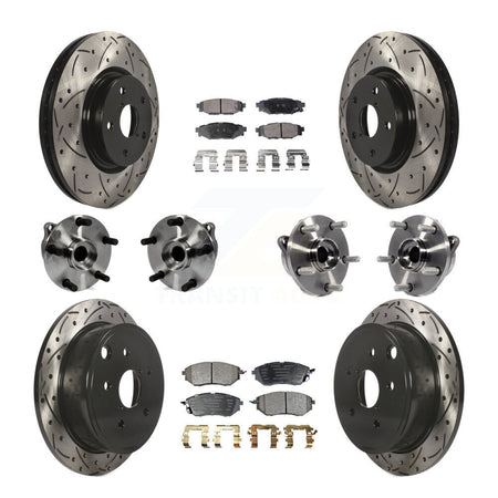 Front Rear Hub Bearing Coated Disc Brake Rotor And Ceramic Pads Kit (10Pc) For Subaru WRX KBB-127735