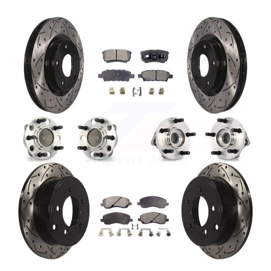 Front Rear Hub Bearing Coat Brake Rotor Pad Kit (10Pc) For Dodge Avenger Caliber Chrysler KBB-127738