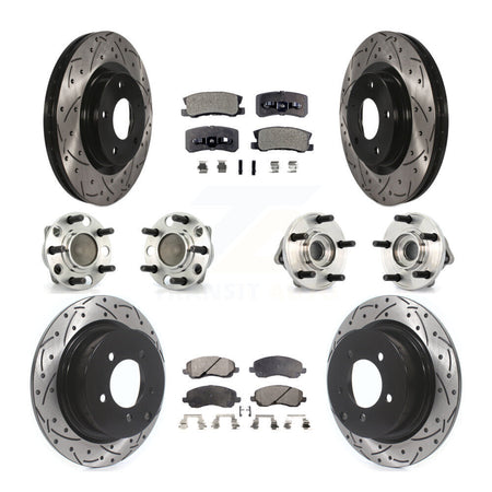 Front Rear Hub Bearing Coat Brake Rotor Pad Kit (10Pc) For Dodge Avenger Chrysler Sebring KBB-127739