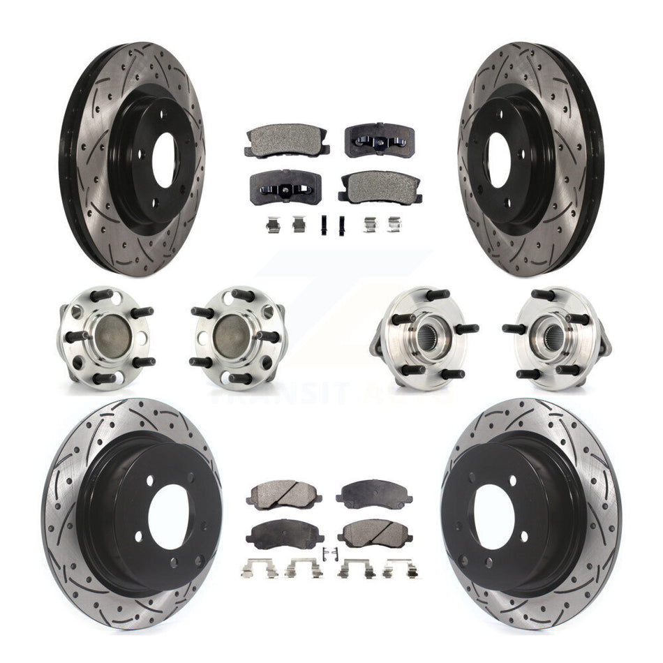 Front Rear Hub Bearing Coat Brake Rotor Pad Kit (10Pc) For Dodge Avenger Chrysler Sebring KBB-127739
