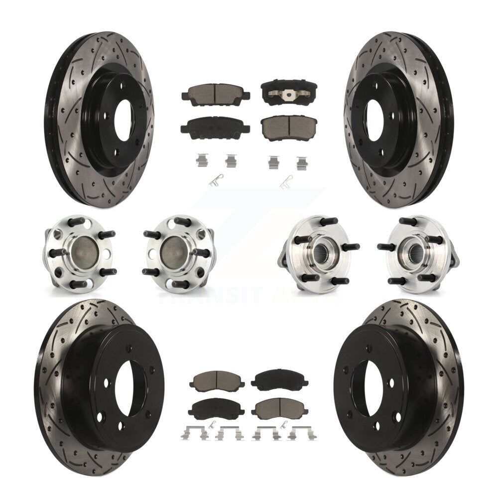 Front Rear Hub Bearing Coat Brake Rotor Pad Kit (10Pc) For Dodge Avenger Caliber Chrysler KBB-127747