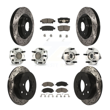 Front Rear Hub Bearing Coat Brake Rotor Pad Kit (10Pc) For Dodge Avenger Caliber Chrysler KBB-127747