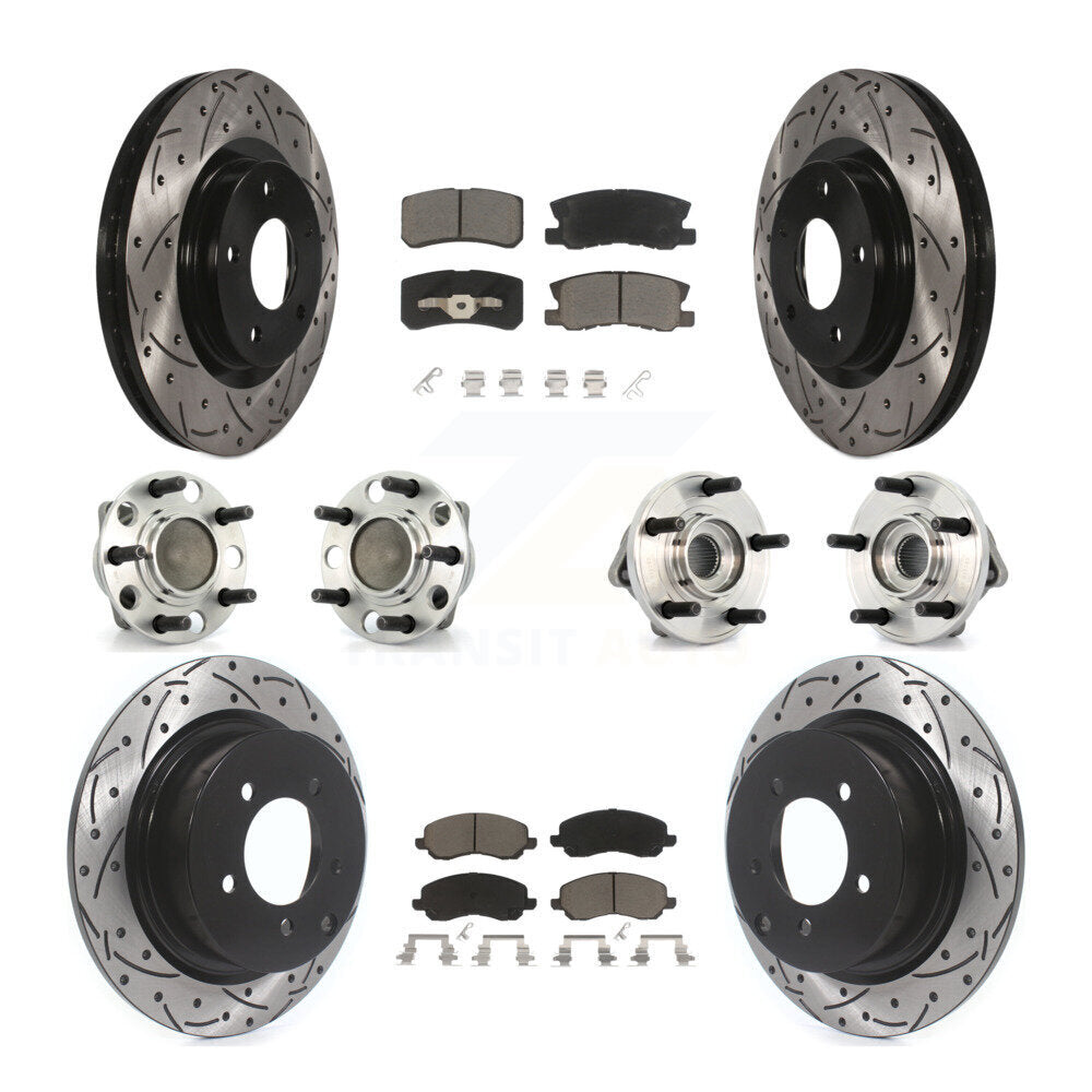 Front Rear Hub Bearing Coat Brake Rotor Pad Kit (10Pc) For Dodge Avenger Chrysler Sebring KBB-127748