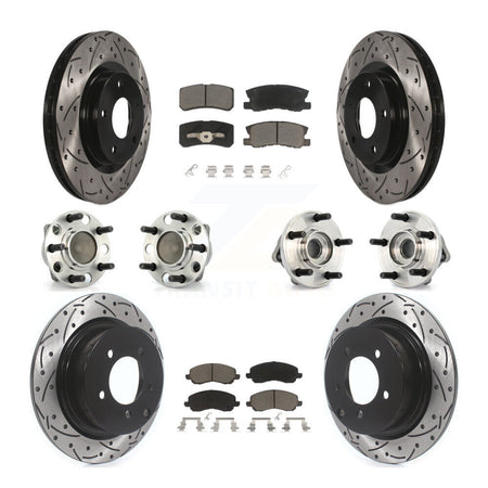Front Rear Hub Bearing Coat Brake Rotor Pad Kit (10Pc) For Dodge Avenger Chrysler Sebring KBB-127748