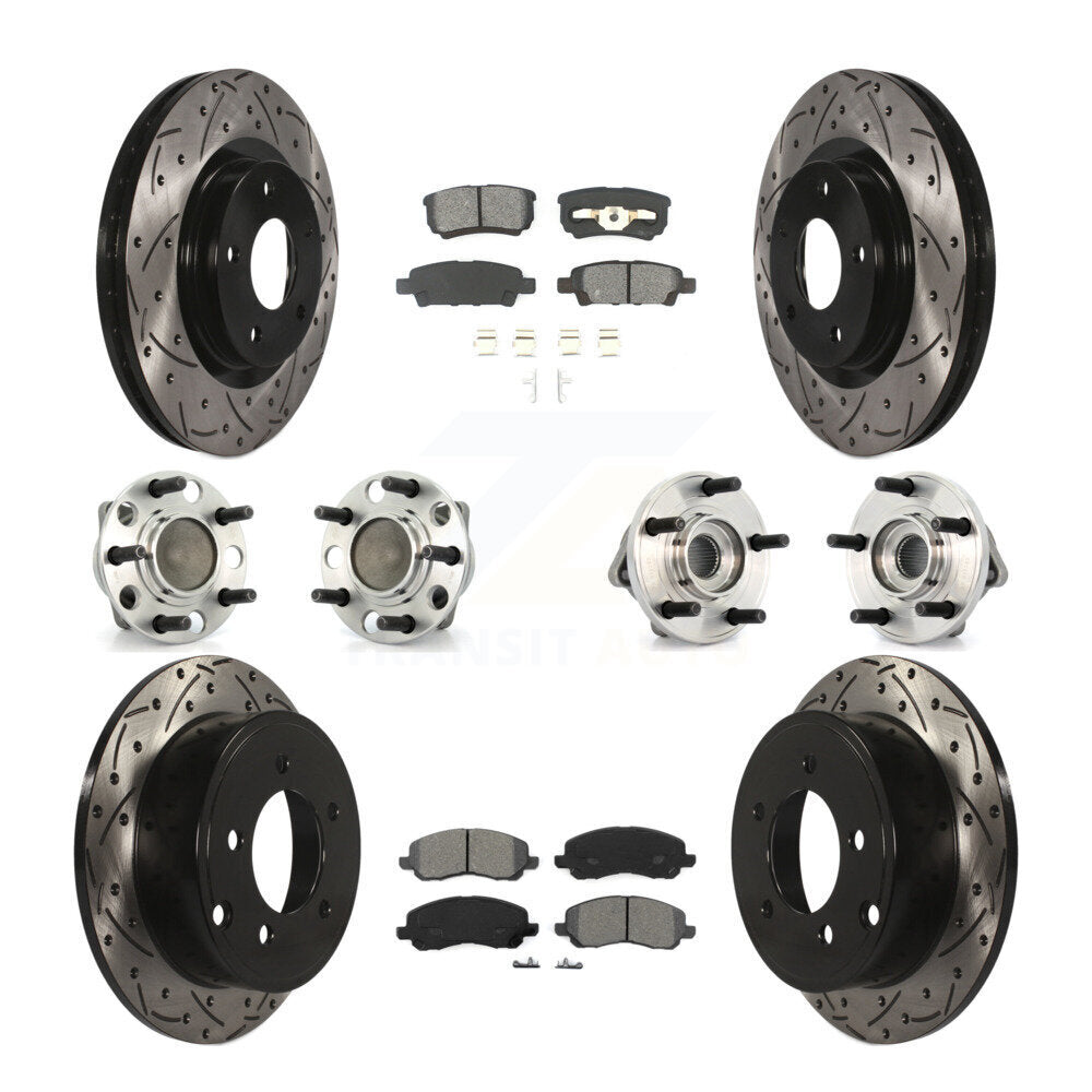 Front Rear Hub Bearing Coat Brake Rotor Pad Kit (10Pc) For Dodge Avenger Caliber Chrysler KBB-127764