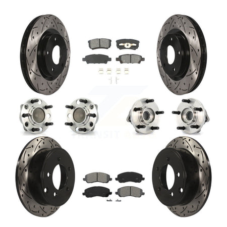 Front Rear Hub Bearing Coat Brake Rotor Pad Kit (10Pc) For Dodge Avenger Caliber Chrysler KBB-127764