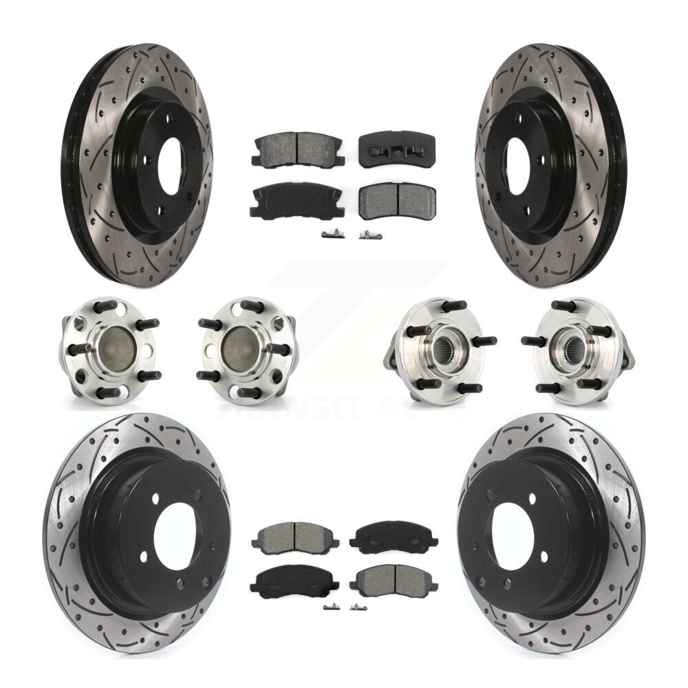 Front Rear Hub Bearing Coat Brake Rotor Pad Kit (10Pc) For Dodge Avenger Chrysler Sebring KBB-127765