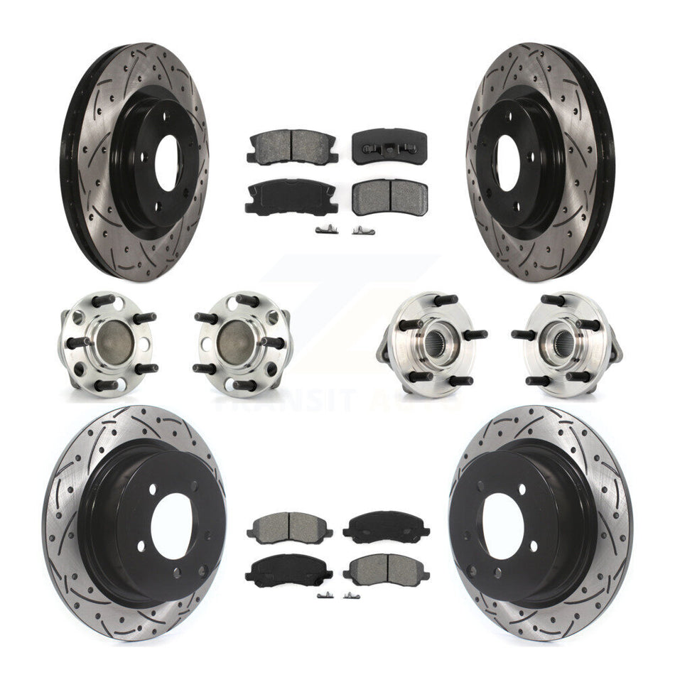 Front Rear Hub Bearing Coat Brake Rotor Pad Kit (10Pc) For Dodge Avenger Chrysler Sebring KBB-127765