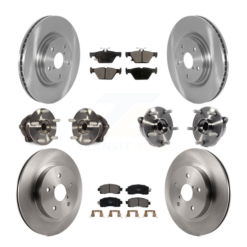 Front Rear Hub Bearing Brake Rotor And Pad Kit (10Pc) For 2020-2023 Subaru Outback Legacy KBB-127986