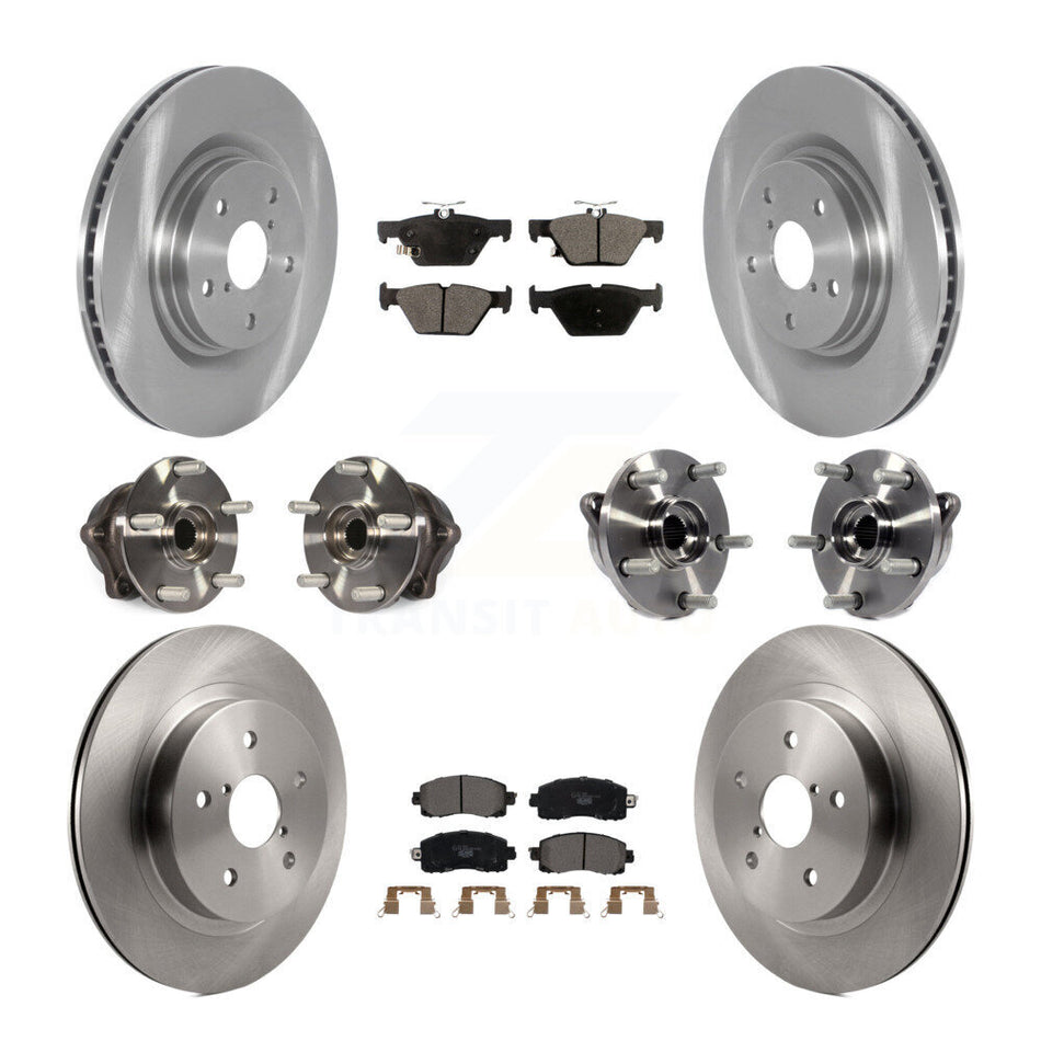 Front Rear Hub Bearing Brake Rotor And Pad Kit (10Pc) For 2020-2023 Subaru Outback Legacy KBB-127986