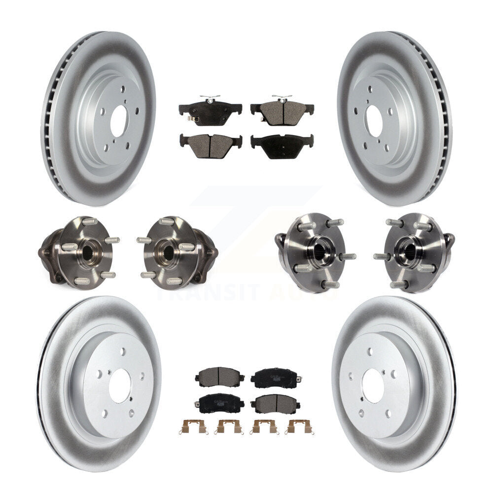 Front Rear Hub Bearing Coated Disc Brake Rotor & Pad Kit (10Pc) For Subaru Outback Legacy KBB-127992