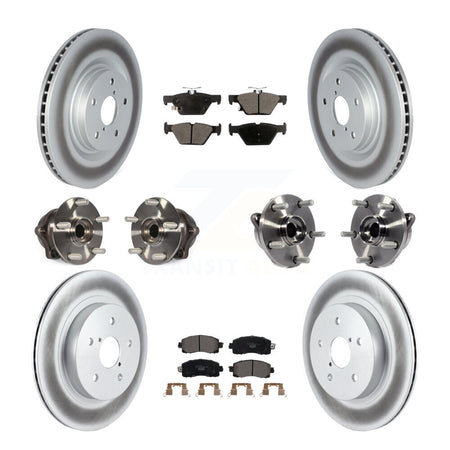Front Rear Hub Bearing Coated Disc Brake Rotor & Pad Kit (10Pc) For Subaru Outback Legacy KBB-127992
