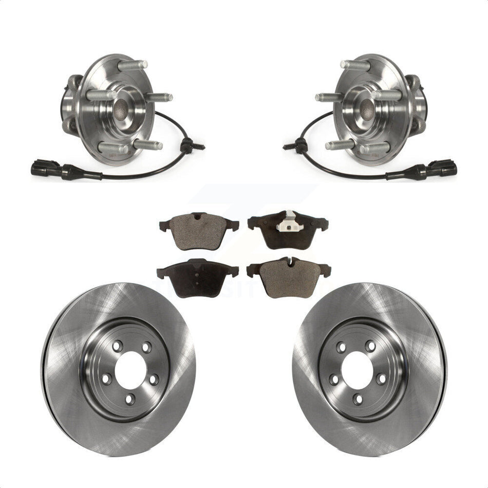 Front Hub Bearing Brake Rotor Pads Kit For 2010 Jaguar XF With 326mm Diameter KBB-127993