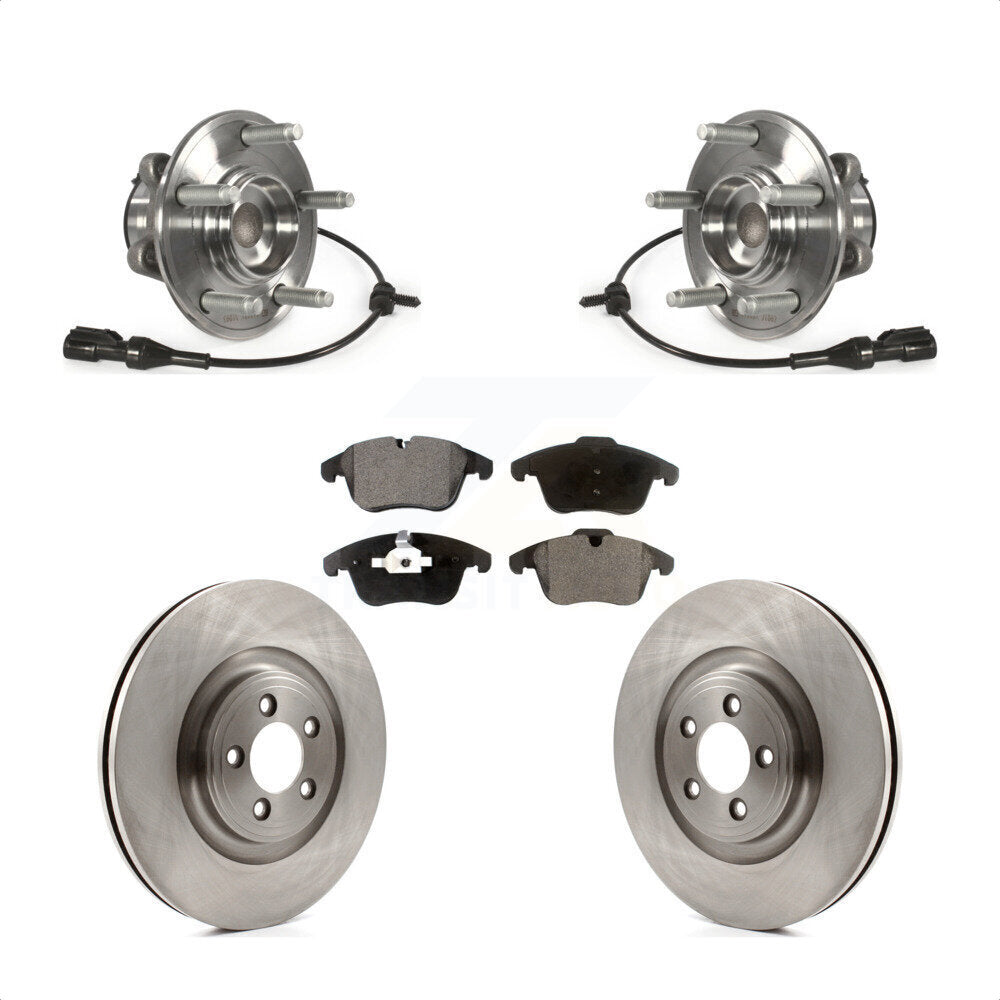 Front Hub Bearing Brake Rotor Pads Kit For 2010 Jaguar XF With 354mm Diameter KBB-127994