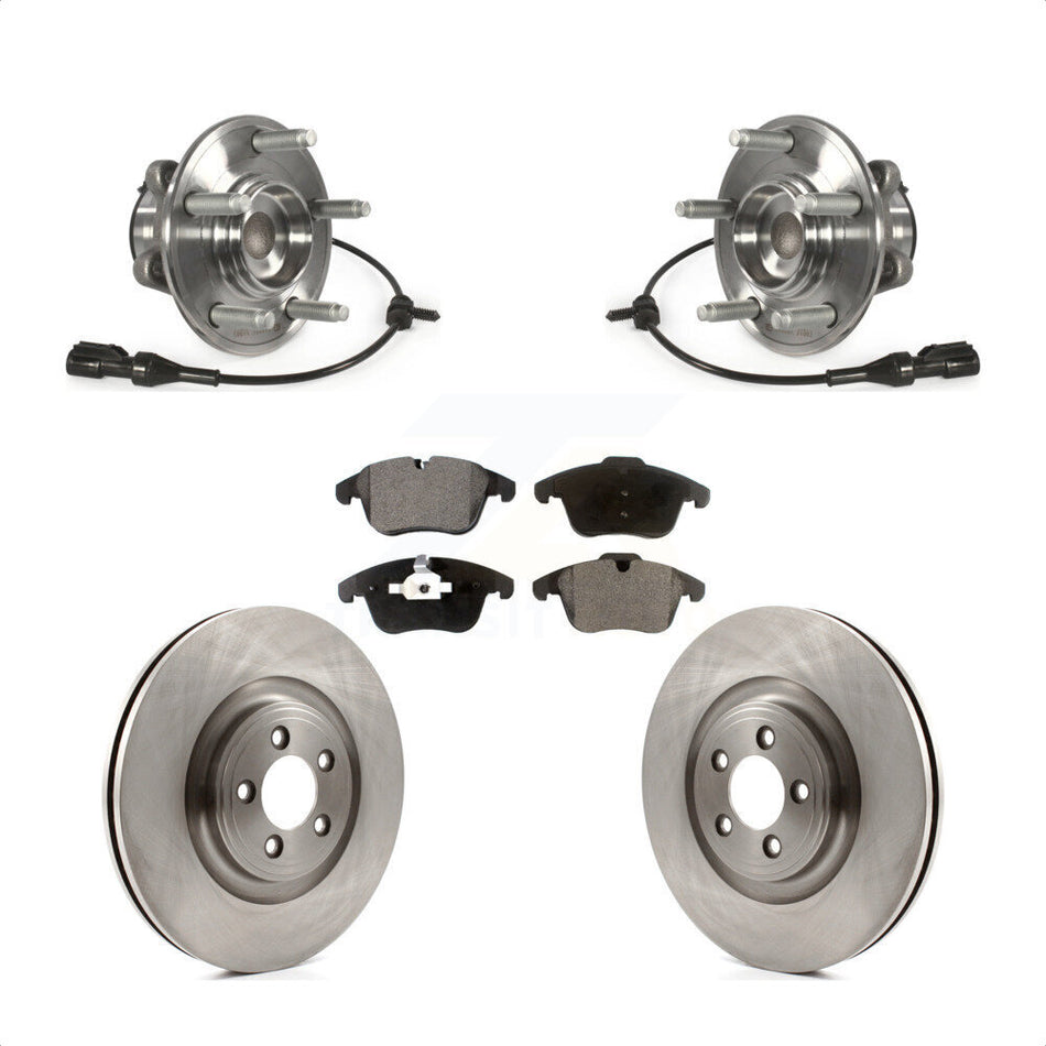 Front Hub Bearing Brake Rotor Pads Kit For 2010 Jaguar XF With 354mm Diameter KBB-127994