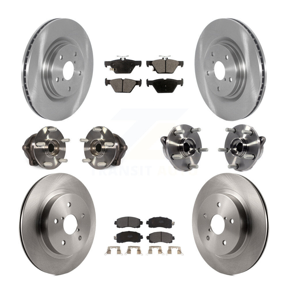 Front Rear Hub Bearing Brake Rotor And Pad Kit (10Pc) For 2020-2023 Subaru Outback Legacy KBB-128001