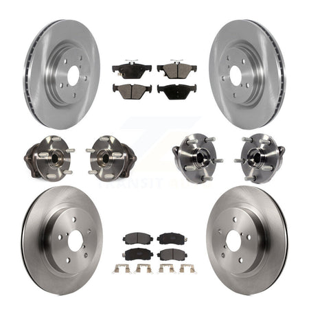 Front Rear Hub Bearing Brake Rotor And Pad Kit (10Pc) For 2020-2023 Subaru Outback Legacy KBB-128001