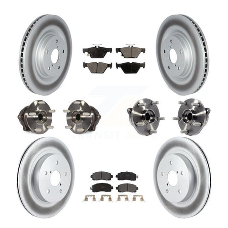 Front Rear Hub Bearing Coated Disc Brake Rotor & Pad Kit (10Pc) For Subaru Outback Legacy KBB-128010